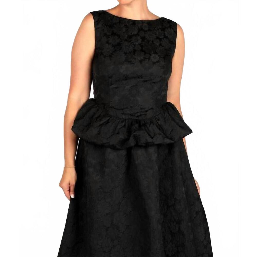 NEW SINCERELY OURS brocade peplum top in black